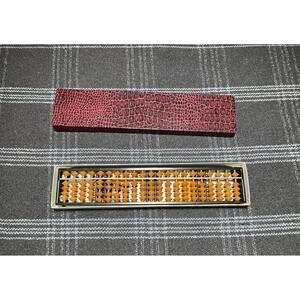 Vintage SUN  Abacus Original Orange Box Japan 12”+ Soroban Instructions